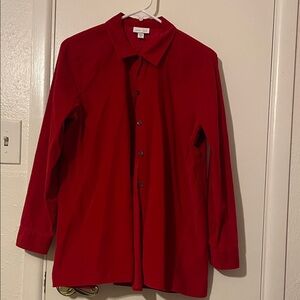 J. Jill Vibrant Red Corduroy Top